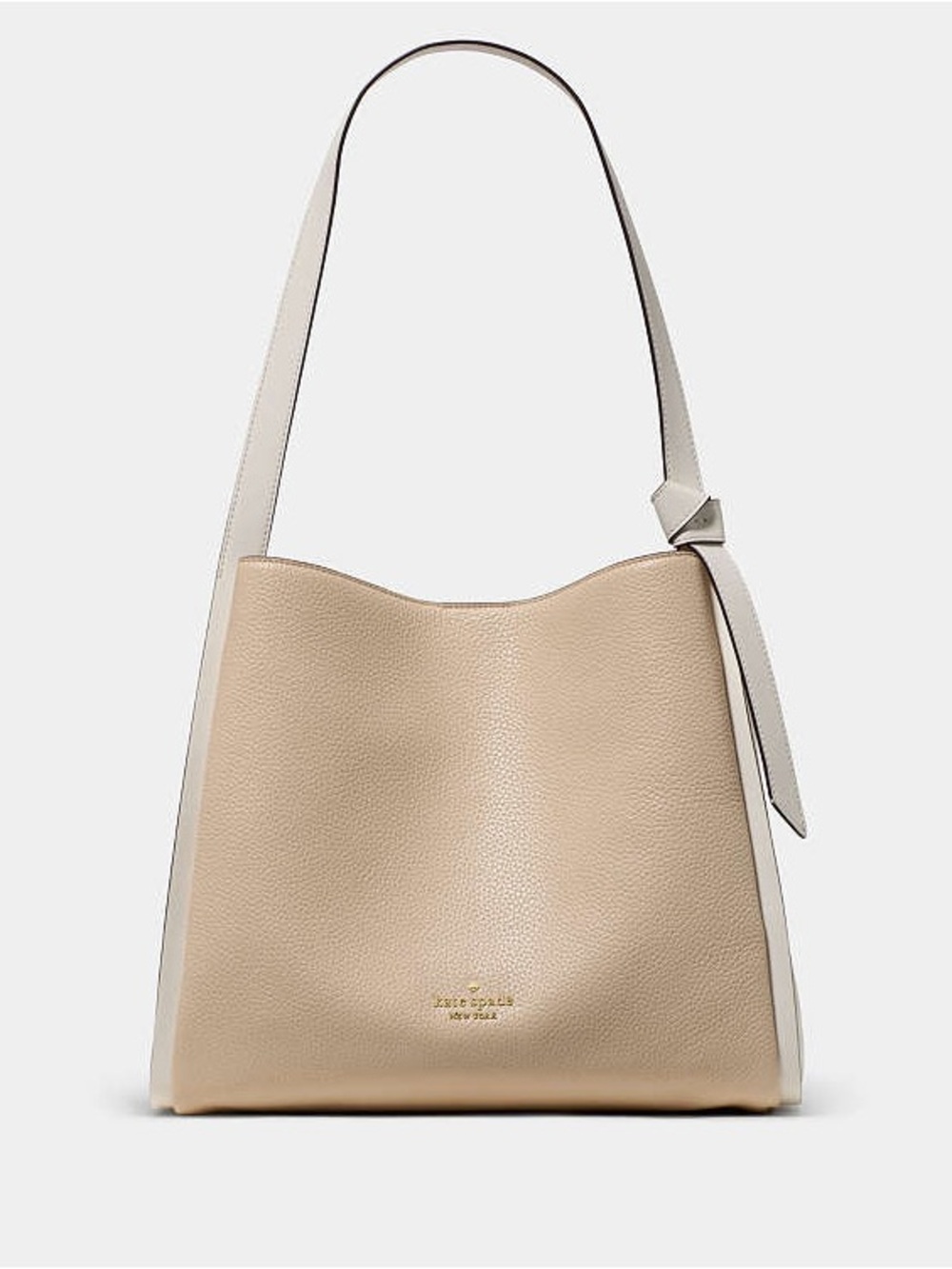 Kate Spade Knott Colorblocked Large Shoulder Bag Light Cream Multi